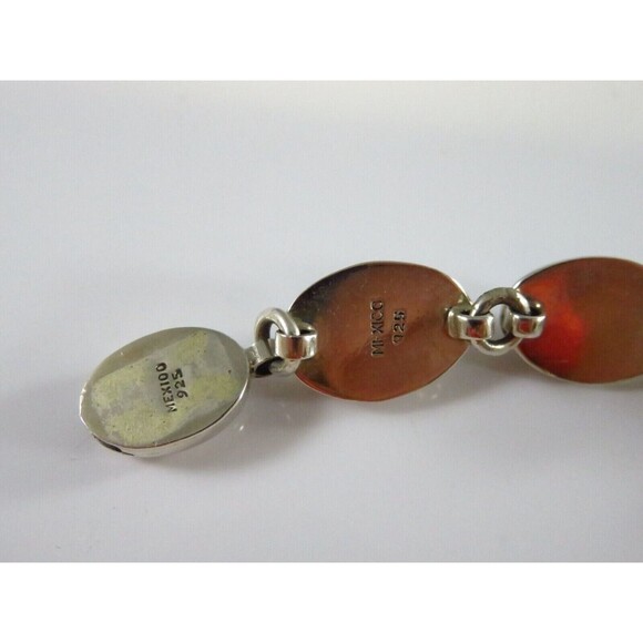 Sterling Silver 7 3/4" Bracelet Azurite-Malachite Blue Green Polished Cabochon - Picture 8 of 12